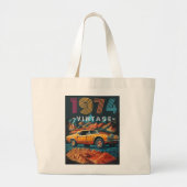 ヴィンテージ1974クール号車 ラージトートバッグ (正面)