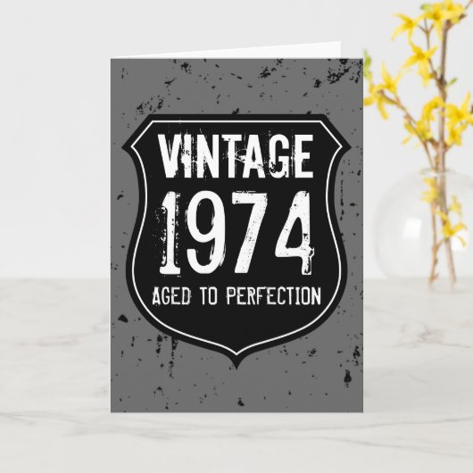 ヴィンテージ1974年の完全なグリーティングカードマン カード (黄色い花)