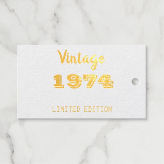 ヴィンテージ1974年限定版50誕生日 ギフトタグ (正面 (横))