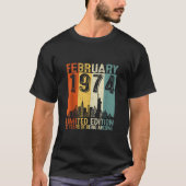 ヴィンテージ1974年2月50誕生日ギフト女性50 Tシャツ (正面)