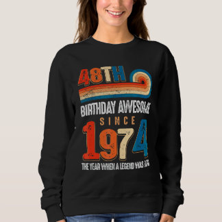 ヴィンテージ1974年48誕生日の伝説 スウェットシャツ