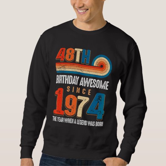 ヴィンテージ1974年48誕生日の伝説 スウェットシャツ (正面)