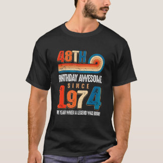 ヴィンテージ1974年48誕生日の伝説 Tシャツ