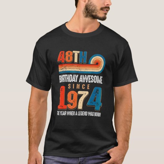 ヴィンテージ1974年48誕生日の伝説 Tシャツ (正面)