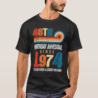 ヴィンテージ1974年48誕生日の伝説 Tシャツ