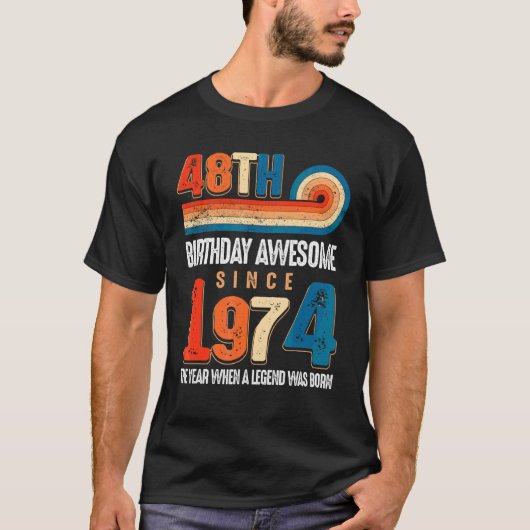 ヴィンテージ1974年48誕生日の伝説 Tシャツ (正面)