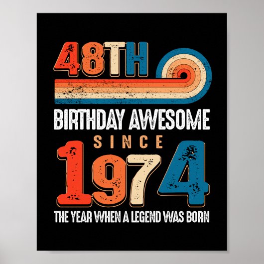 ヴィンテージ1974年48誕生日伝説 ポスター (正面)