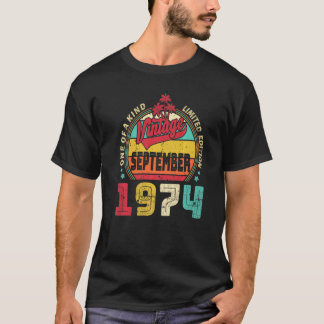 ヴィンテージ1974年9素晴らし月以来48番目の誕生日 Tシャツ