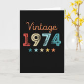ヴィンテージ1974第50誕生日レトロギフト50歳 カード (黄色い花)