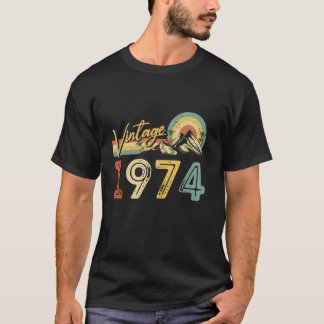 ヴィンテージ1974第50誕生日50年古いギフトレトロ Tシャツ