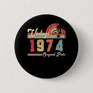 ヴィンテージ1974誕生日 缶バッジ