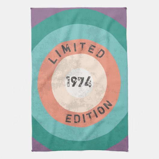 ヴィンテージ1974限定版50誕生日 キッチンタオル (縦)