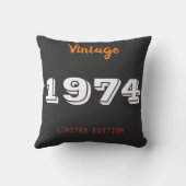 ヴィンテージ1974限定版50th誕生日ギフト クッション (裏面)