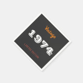 ヴィンテージ1974限定版50th誕生日ギフト スタンダードカクテルナプキン (角)