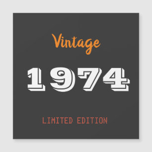 ヴィンテージ1974限定版50th誕生日ギフト マグネット招待状
