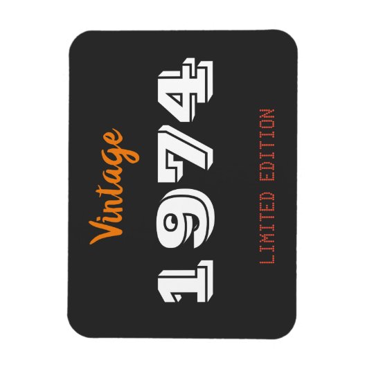 ヴィンテージ1974限定版50th誕生日ギフト マグネット (縦)