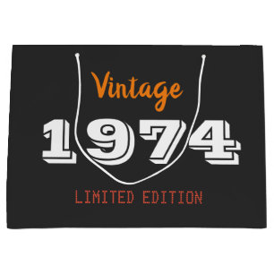ヴィンテージ1974限定版50th誕生日ギフト ラージペーパーバッグ