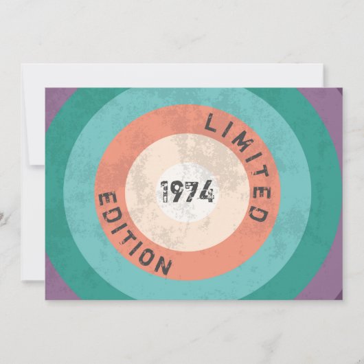 ヴィンテージ1974限定版50th誕生日テーマ 招待状 (正面)