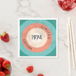 ヴィンテージ1974限定版52nd誕生日ナプキンス スタンダードカクテルナプキン