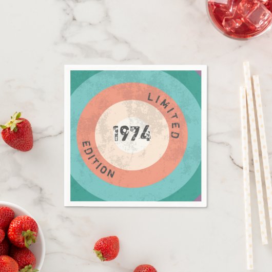 ヴィンテージ1974限定版52nd誕生日ナプキンス スタンダードカクテルナプキン (インサイチュ)