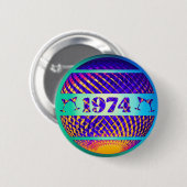 ヴィンテージ1974 50歳の誕生日プレゼント 缶バッジ (正面&裏面)