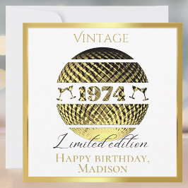 ヴィンテージ1974 50歳の誕生日金ゴールド カード