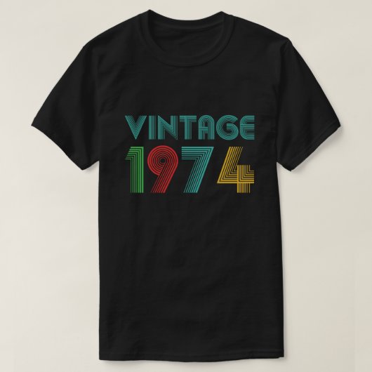 ヴィンテージ1974、50番目の誕生日ギフト Tシャツ (デザイン正面)