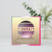 ヴィンテージ1974 50th誕生日金ゴールドカード カード (スタンド正面)