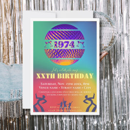 ヴィンテージ1974 51st誕生日パーティー 招待状