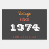 ヴィンテージ1974 52誕生日ギフト限定版 ラッピングペーパーシート (正面)