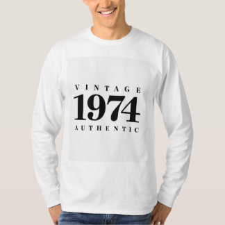 ヴィンテージ1974 Authentic -レトロ誕生日スウェットシャツ Tシャツ