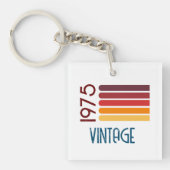 ヴィンテージ1975レトロストライプサン50誕生日 キーホルダー (正面)
