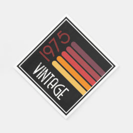 ヴィンテージ1975レトロストライプサン50誕生日 スタンダードランチョンナプキン