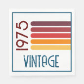 ヴィンテージ1975レトロストライプサン50誕生日 スタンダードランチョンナプキン (正面)