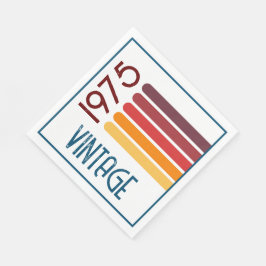 ヴィンテージ1975レトロストライプサン50誕生日 スタンダードランチョンナプキン