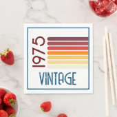ヴィンテージ1975レトロストライプサン50誕生日 スタンダードランチョンナプキン (インサイチュ)