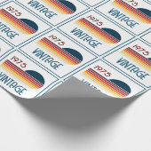 ヴィンテージ1975レトロストライプサン50誕生日 ラッピングペーパー (角)