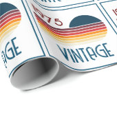 ヴィンテージ1975レトロストライプサン50誕生日 ラッピングペーパー (ロールコーナー)