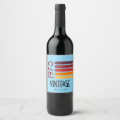 ヴィンテージ1975レトロストライプサン50誕生日 ワインラベル (正面)