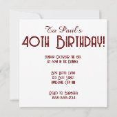 ヴィンテージ1975レトロストライプサン50誕生日 招待状 (裏面)