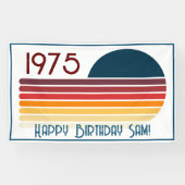 ヴィンテージ1975レトロストライプサン50誕生日 横断幕 (横)