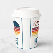 ヴィンテージ1975レトロストライプサン50誕生日 紙コップ (左)
