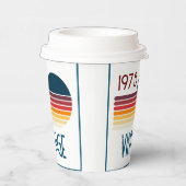 ヴィンテージ1975レトロストライプサン50誕生日 紙コップ (右)