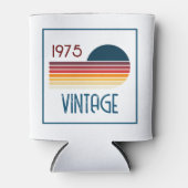 ヴィンテージ1975レトロストライプサン50誕生日 缶クーラー (正面)