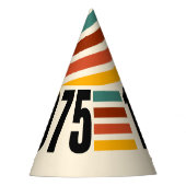 ヴィンテージ1975レトロストライプパーティーハット パーティーハット (正面)