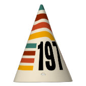 ヴィンテージ1975レトロストライプパーティーハット パーティーハット (右)