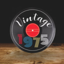ヴィンテージ1975レトロストライプレコード50誕生日