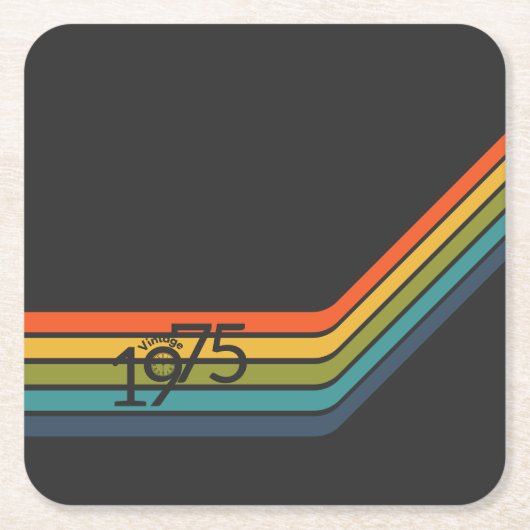 ヴィンテージ1975レトロデザイン紙コースター スクエアペーパーコースター (正面)