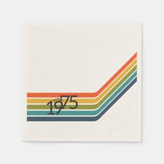 ヴィンテージ1975レトロデザイン紙 スタンダードカクテルナプキン (正面)