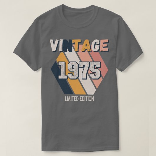 ヴィンテージ1975年以来の誕生日レトロおもしろい Tシャツ (デザイン正面)